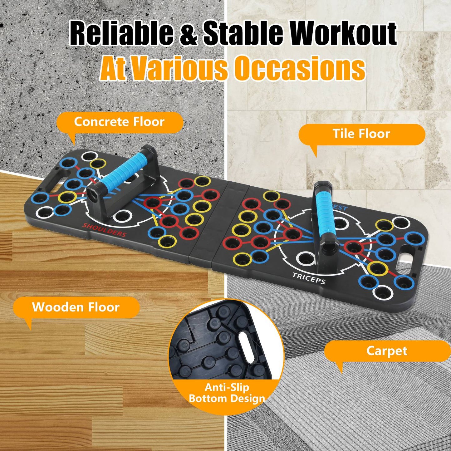 Portable Push Up Board with 15 Accessories Set