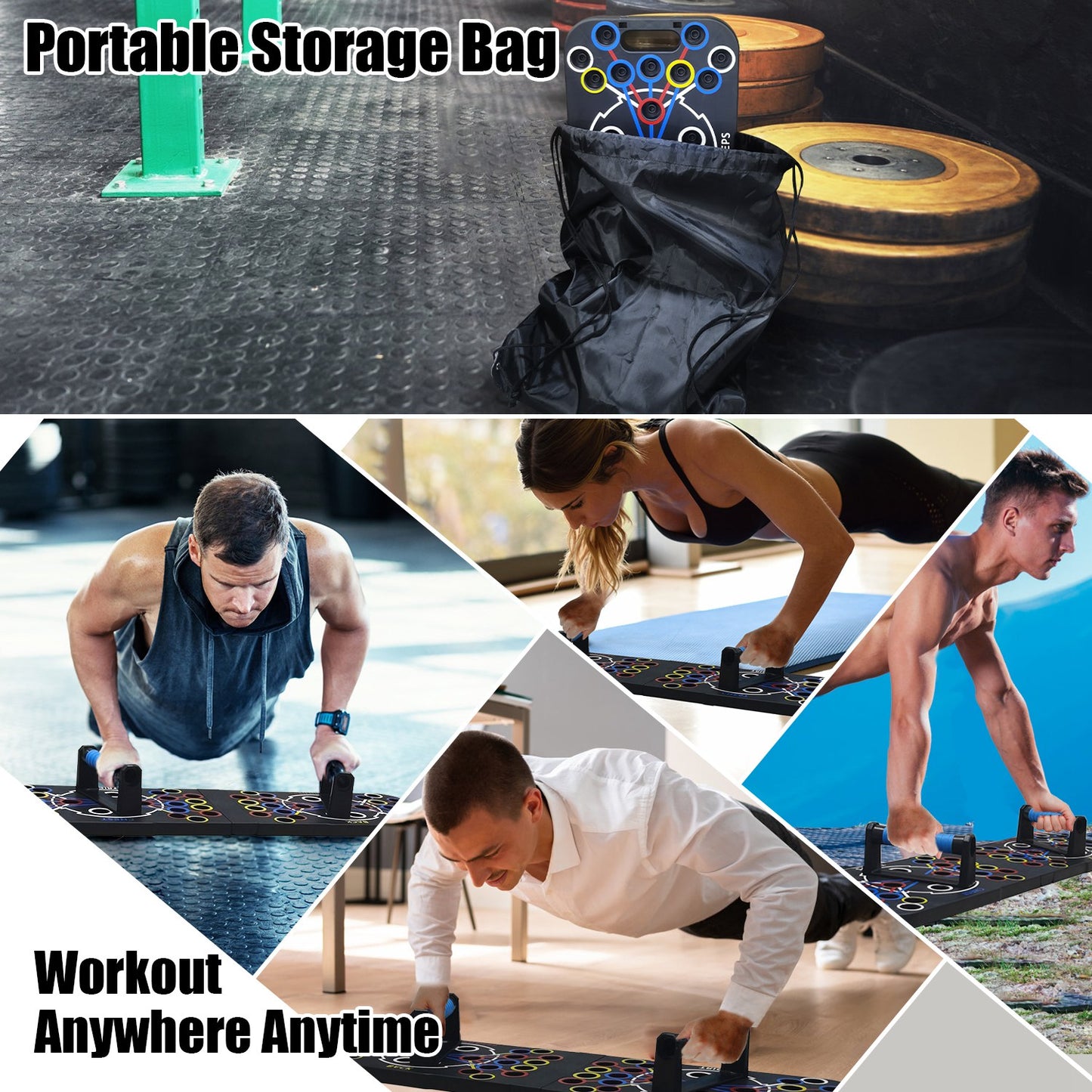 Portable Push Up Board with 15 Accessories Set