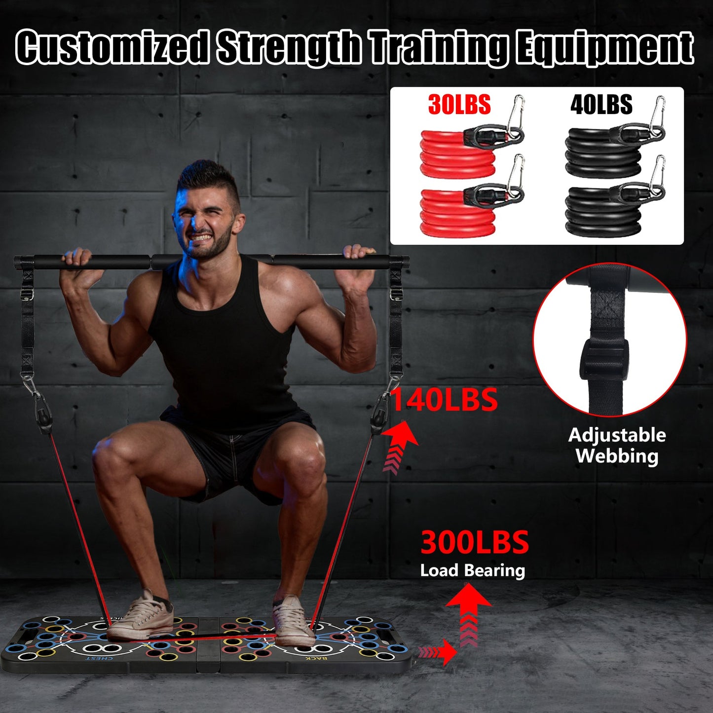 Portable Push Up Board with 15 Accessories Set