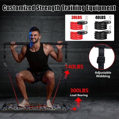 Portable Push Up Board with 15 Accessories Set