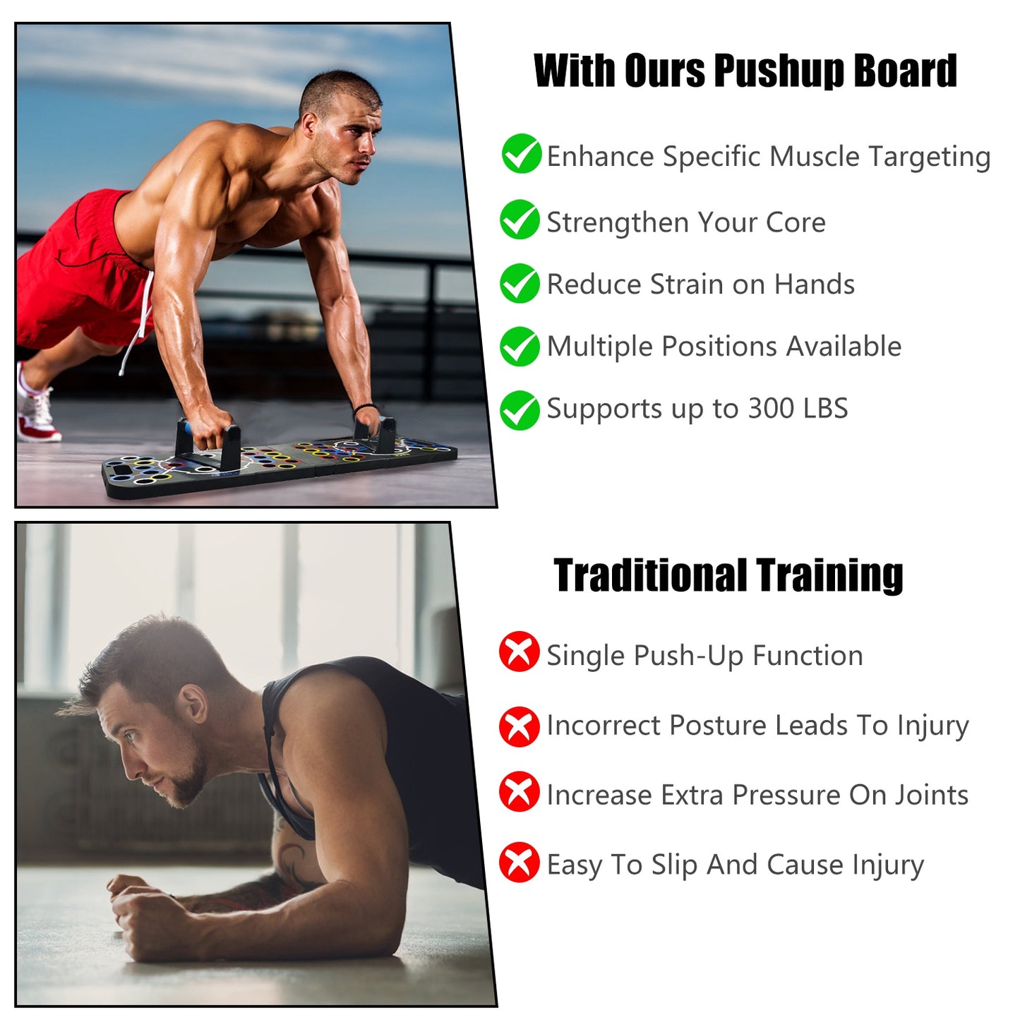 Portable Push Up Board with 15 Accessories Set