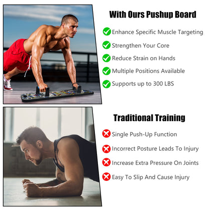 Portable Push Up Board with 15 Accessories Set